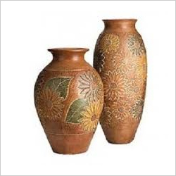 Corporate Gift - Ceramic, Brown, Varied Size | Elegant Floral Design, Handcrafted, Durable Material