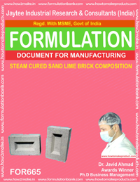 Steam Cured Sand Lime Brick Composition - Ebook Downloadable Document, Instant Email Delivery With Multiple Payment Options, Textile Industry Stain Remover Formulation Guide