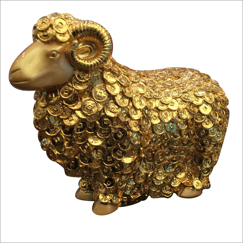 Gold Sheep Statue