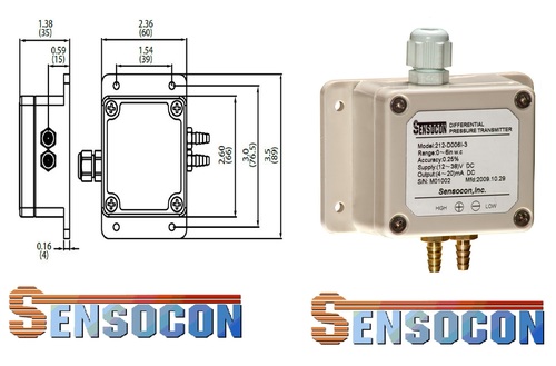 Sensocon USA SERIES 212-D250A-1 Differential Pressure Transmitter