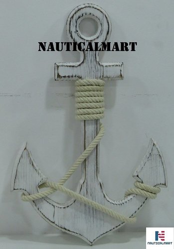 NauticalMart Wooden Anchor Wall Decor