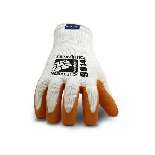 White And Brown Hexarmor Sharps Master Needle Protection Gloves