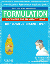 Dish Wash Detergent Type 1 - Formula 749 Document File | Instant Email Delivery, Download Link Access, Multiple Payment Options