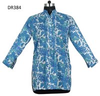 Multi Color 10 Cotton Hand Block Print Tunic Kurti Hip Length Dr384