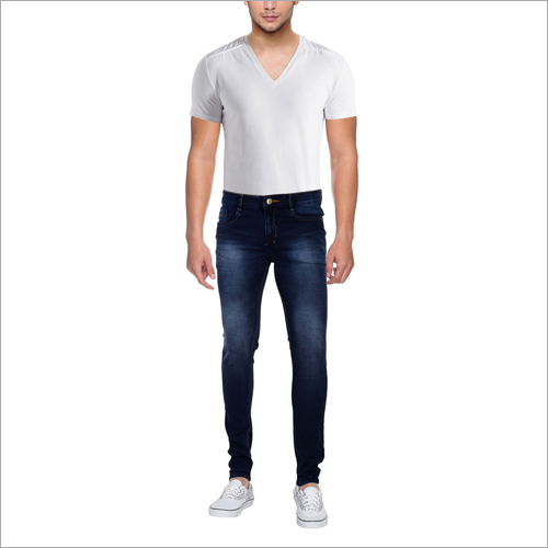 Mens Flatulence Jeans - Denim, Slim Fit, Blue, Adjustable Waistband | Durable, Soft Texture, Belted Waistband, Flawless Finish