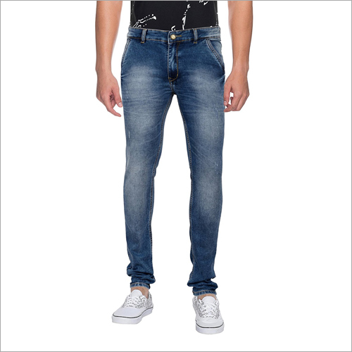 Mens Stretchable Jeans - Cotton Blend Waist 28-40 Blue | Zip Fly Slim Fit Shrink Resistant Colorfast 5 Pockets