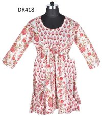 10 Cotton Hand Block Print Short Patchwork Dress DR418