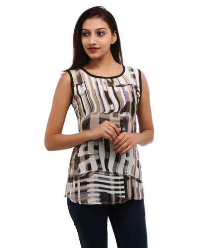 Washable Digital Printed Sleeveless Kurti