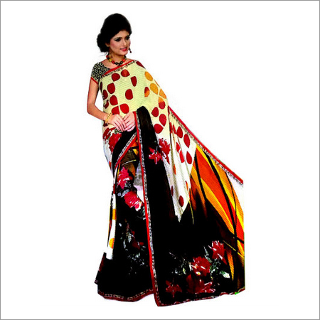 Ladies Designer Print Reniyal Saree