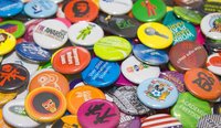 Custom Plastic Round Button Badges - Size 44mm / 58mm , Personalised Fabric Patterns For Promotions And Creative Expression