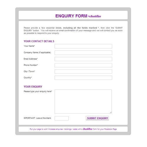 General Inquiry Form By Impero Prints