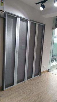 Flexi Pleated Screens - Aluminum, Custom Size, Silver | Sliding Design, Durable Mesh, Seamless Finish, Versatile For Home And Office