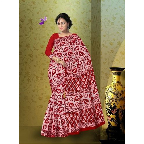 Batik Print Cotton Saree