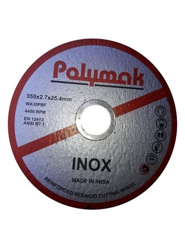 Cutting Wheel For Chop Saw Machine - 355x2.7x25.4 mm Abrasive Coating 100% Cutting Accuracy Manual Force 3800 RPM Speed Ideal for Metal Cutting