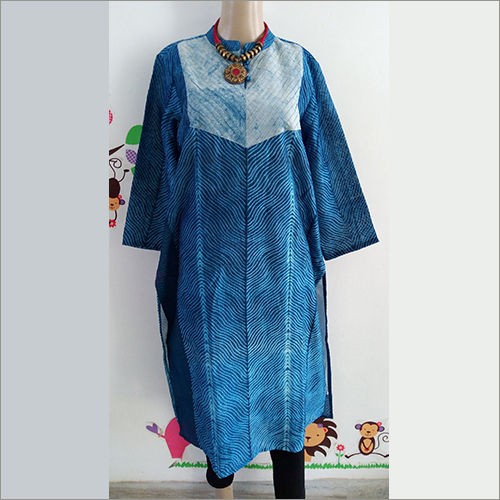 Blue Silk Kurti