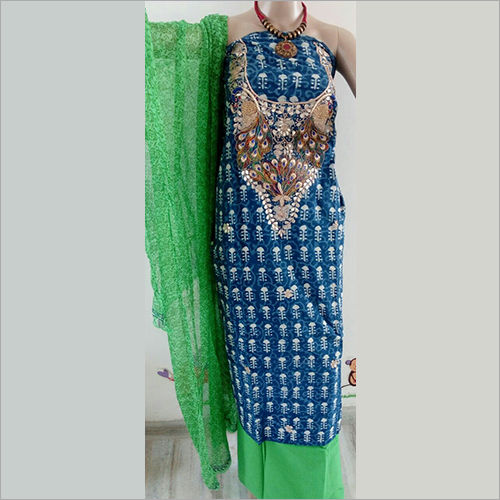 Blue And Green Designer Salwar Suit