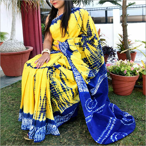 Indian Fancy Yellow Cotton Saree