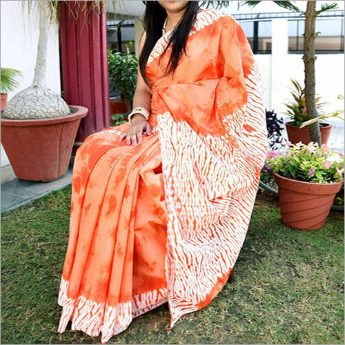 Orange Light Color Cotton Saree