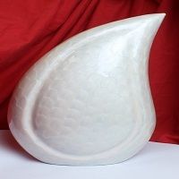 Pearl White Teardrop Cremation Urn