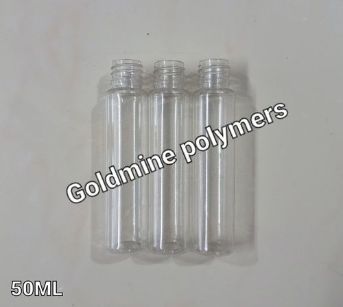 Transparent 50 Ml White Round Bottle