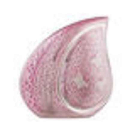Pink Butterfly Large Teardrop Funeral Ashes Urn