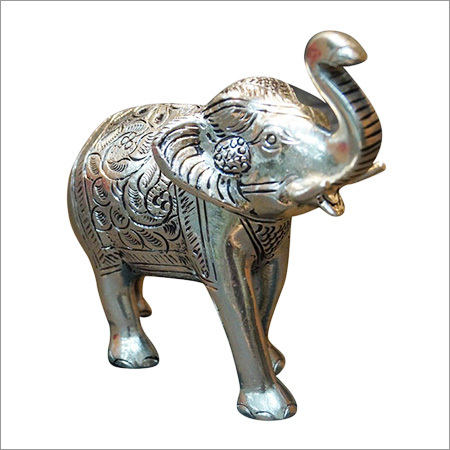 Elephant With Its Trunk Lifted Aluminium