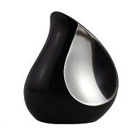 Black Silver Teardrop Keepsake Urn