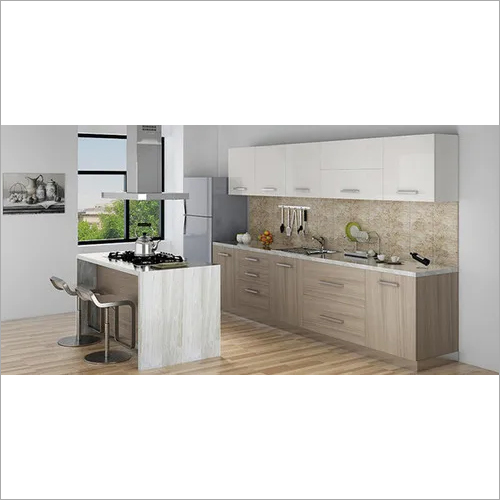 Island Kitchen - Plywood, Customized Dimensions, Color As Per Catalog | Modern French Design, Alluring Appearance, Durable, Eco-friendly, Antibacterial, Easy To Clean, Rust Proof