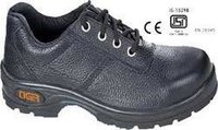 Tiger Lorex Black Leather Safety Shoes