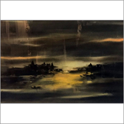 Pramod Kumar - Sunset In Sea Medium: Water Color