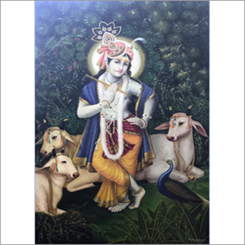 Prahalad Sultan - Krishna With Cows Size: 70.5 X 43