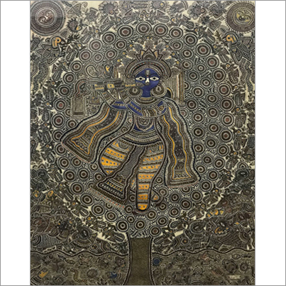 Satyanarayan Murti - Krishna Medium: Water Color