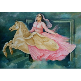 Seema Singh - Fairy Horse Medium: Oil