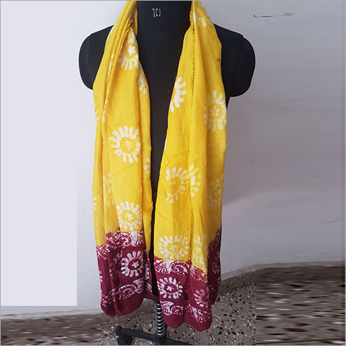 Stole - Polyester, Customized & Standard Sizes | Washable, Printed Pattern, Yellow & Red, Modern Ethnic Design for All Seasons