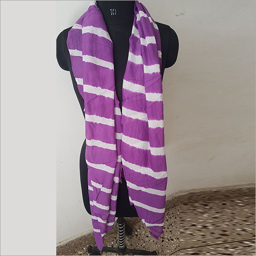 Stole - Polyester, Size L/XL/M/S/XS/XXS, Purple & White Striped | Washable, Modern Ethnic Design for All Seasons