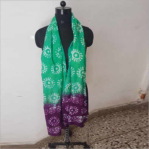 Stole - Polyester Fabric Sizes S-XXL | Green & Purple Printed Washable Modern Ethnic Wear for All Seasons
