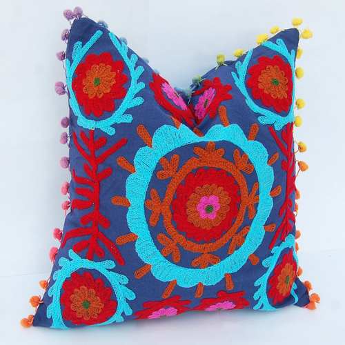 Suzani Hand Work Cushion Cover Dimensions: 16*16 Inch (In)