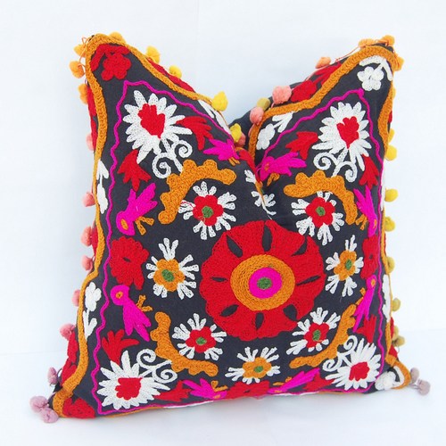 Multi Color Embroidered Suzani Cushion Set