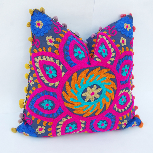 Cushion Cover With Suzani Work
