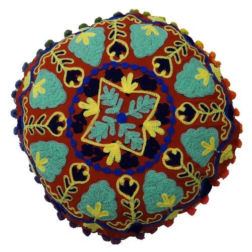 Round Suzani Cushion Cover