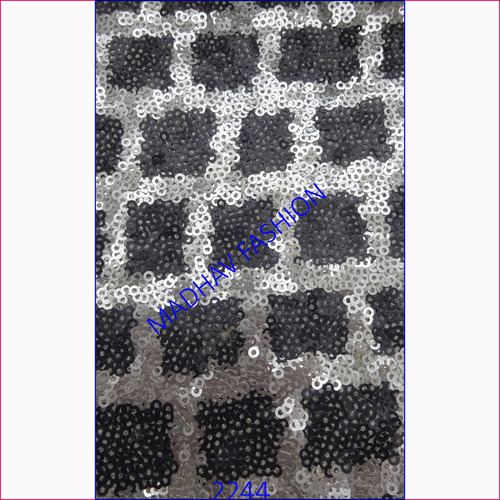 Luxurious Black and Silver Sequin Embroidery Work Fabric for Special Occasions