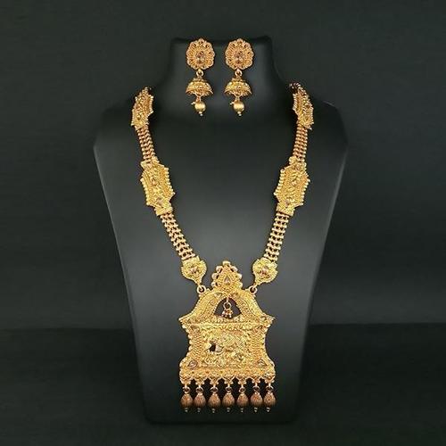 Gold Plated Necklace Pendant Set With Jhumki Earrings Gender: Children