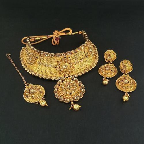 Antique Design Gold Plated Chocker Bridal Necklace Set