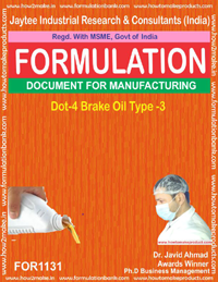 Dot-4 Brake Oil Type 3 - Comprehensive Formulation & Manufacturing Process Document | Instant Delivery, Downloadable E-book, Multiple Payment Options