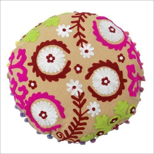 Round Suzani Embroidered Cushion Set