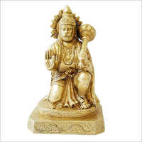 Hanuman Brass Statue - Handcrafted Brass, Antique Finish | Traditional Kneeling Deity For Home And Office Dã©cor
