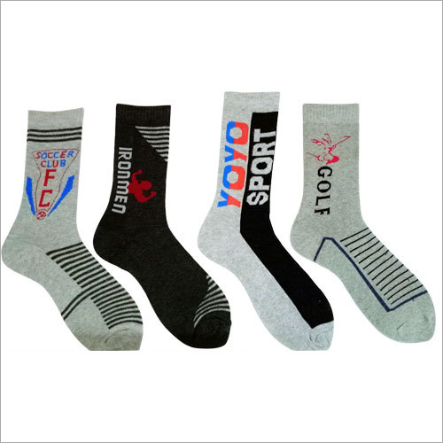 Grey And Black Gents Full Length Terry Socks