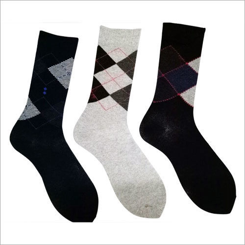 Grey And Black Mens Soft Cotton Socks