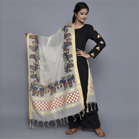 Madhubani Silk Modern Dupatta