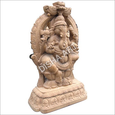 Wooden Ganesh Statue